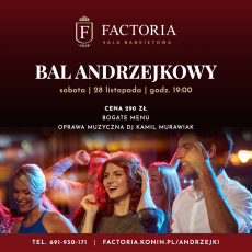 Bal Andrzejkowy w Koninie 2026 sala bankietowa Factoria najlepszy bal Konin, Słupca, Turek, Ślesin, Golina